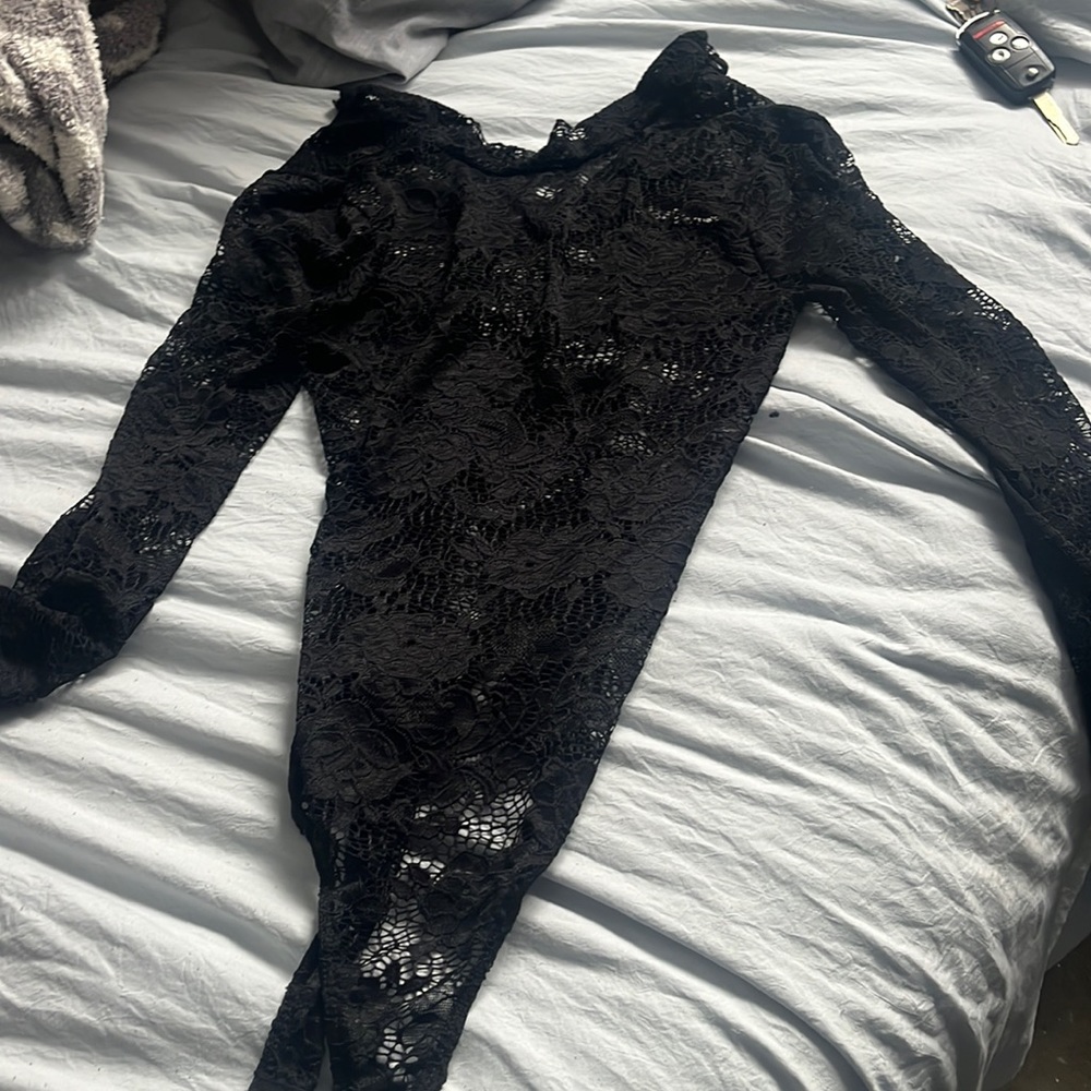 Aqua by Bloomingdales. Size extra small mesh, see-through bodysuit.